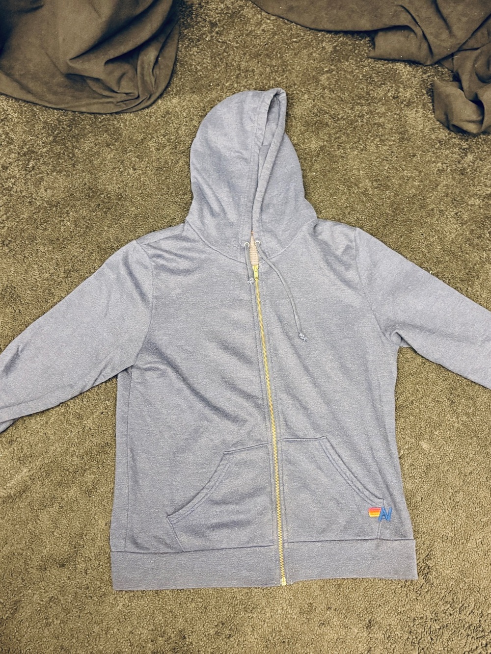 Aviator Nation Navy Hoodie with Yellow⚡️on back - Picture 2 of 10